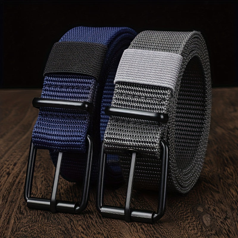 Porous Canvas Belt Men's Pin Buckle Leather Belt