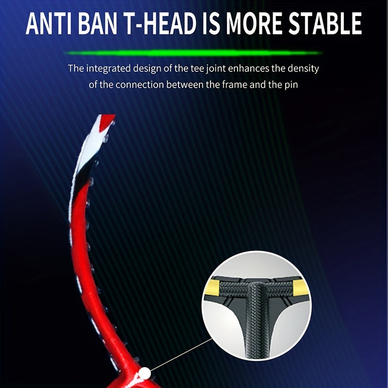 Versatile Carbon Badminton Racket with Overgrips