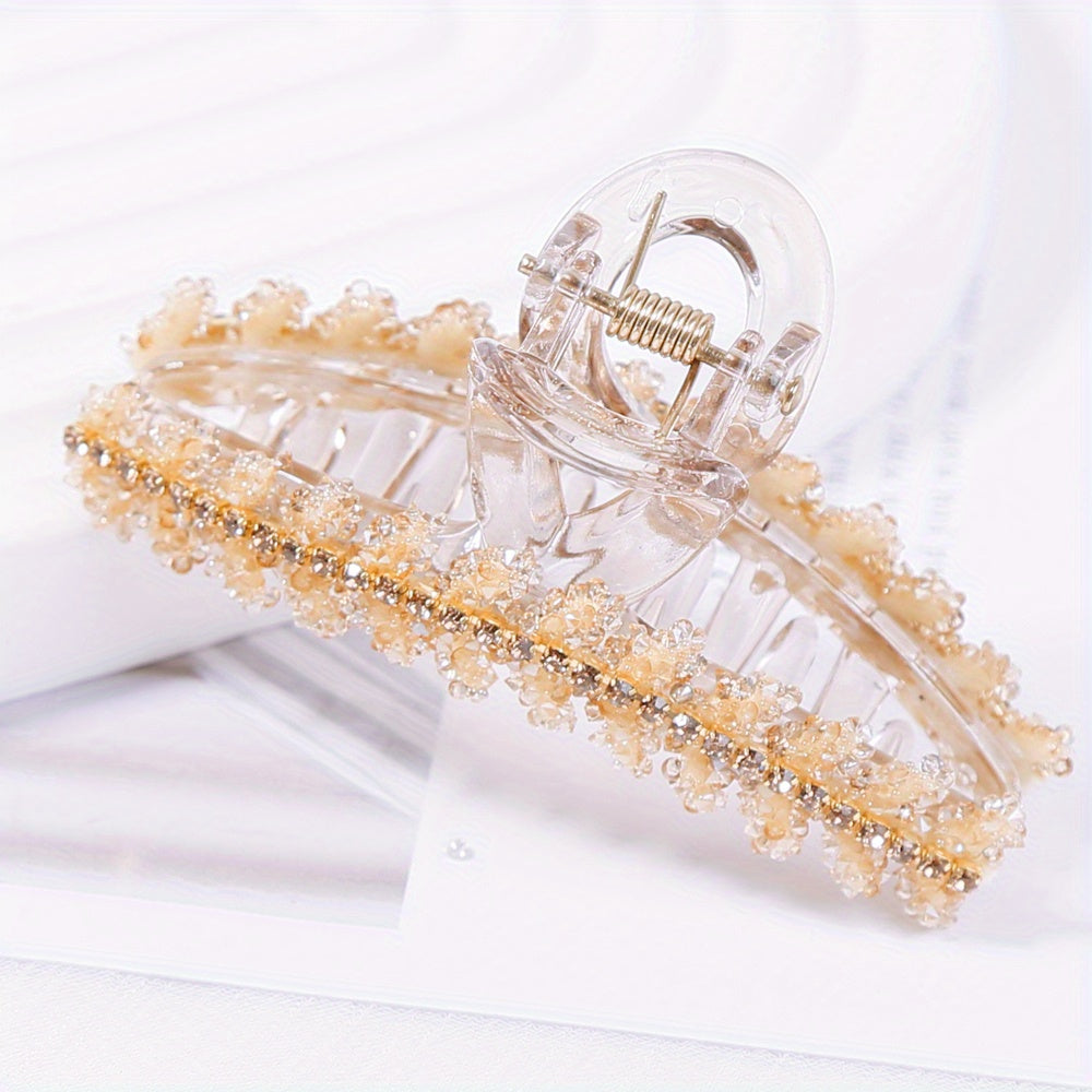 Rhinestone Hair Claw Large Shark Claw Ponytail Holder