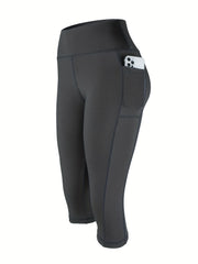 Women's Sports Fitness Yoga Leggings Stitched Cropped Pants