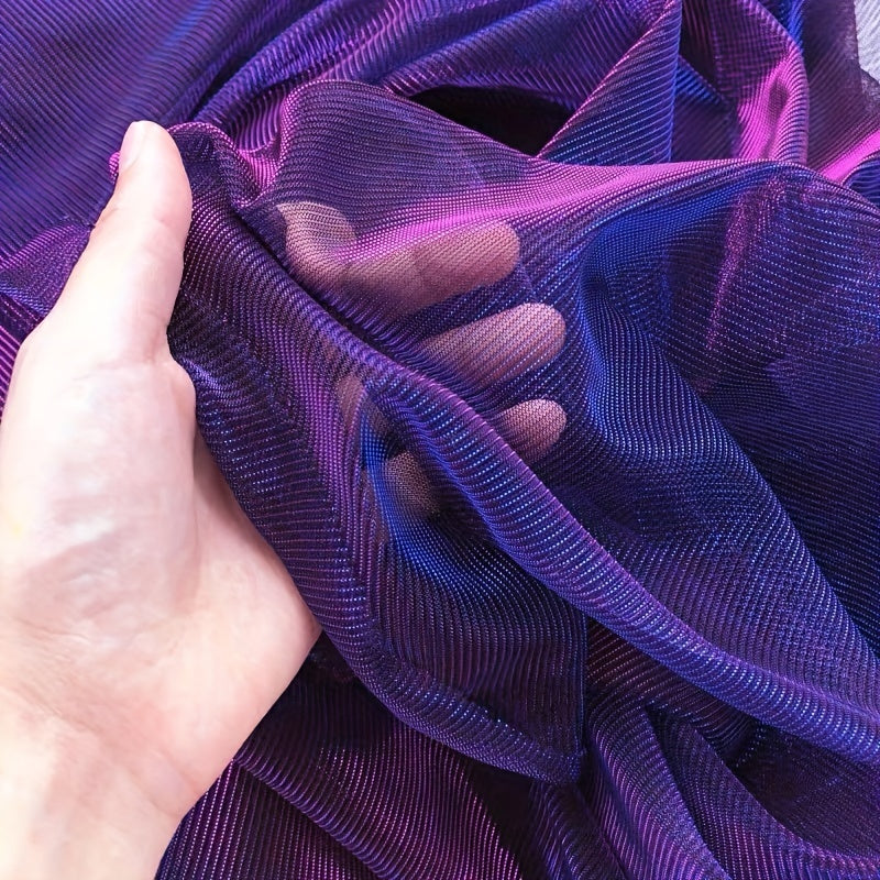 3yards Purple Neon Clothing Golden Wire Mesh Fabric