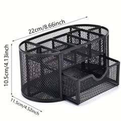 Metal Pen Holder Nine Grid Iron Art Desktop Storage Box