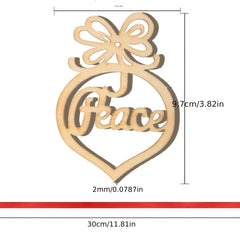 6pcs Heart Wooden Christmas Tree Crafts Ornament