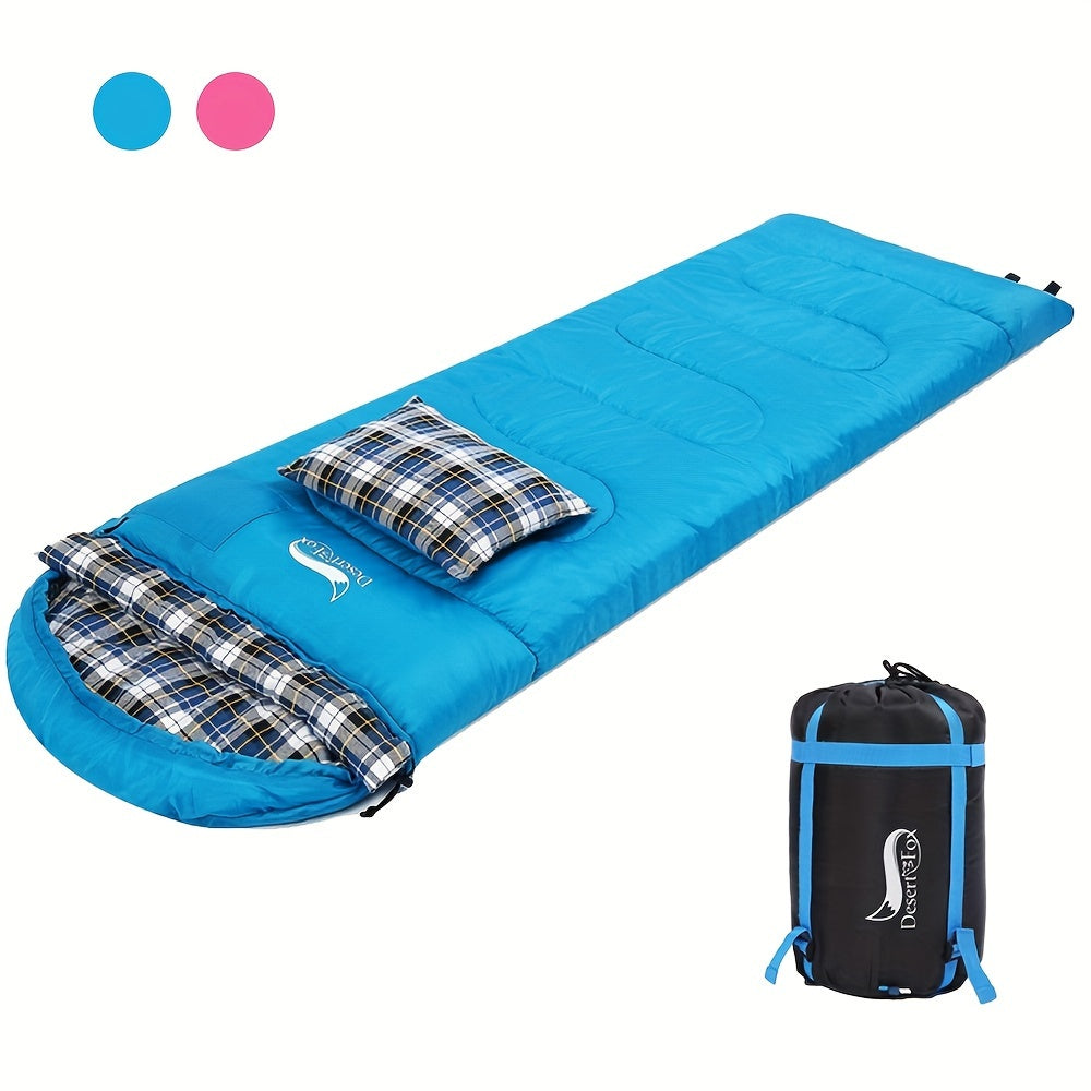 Cold Weather Flannel Sleeping Bag with Pillow