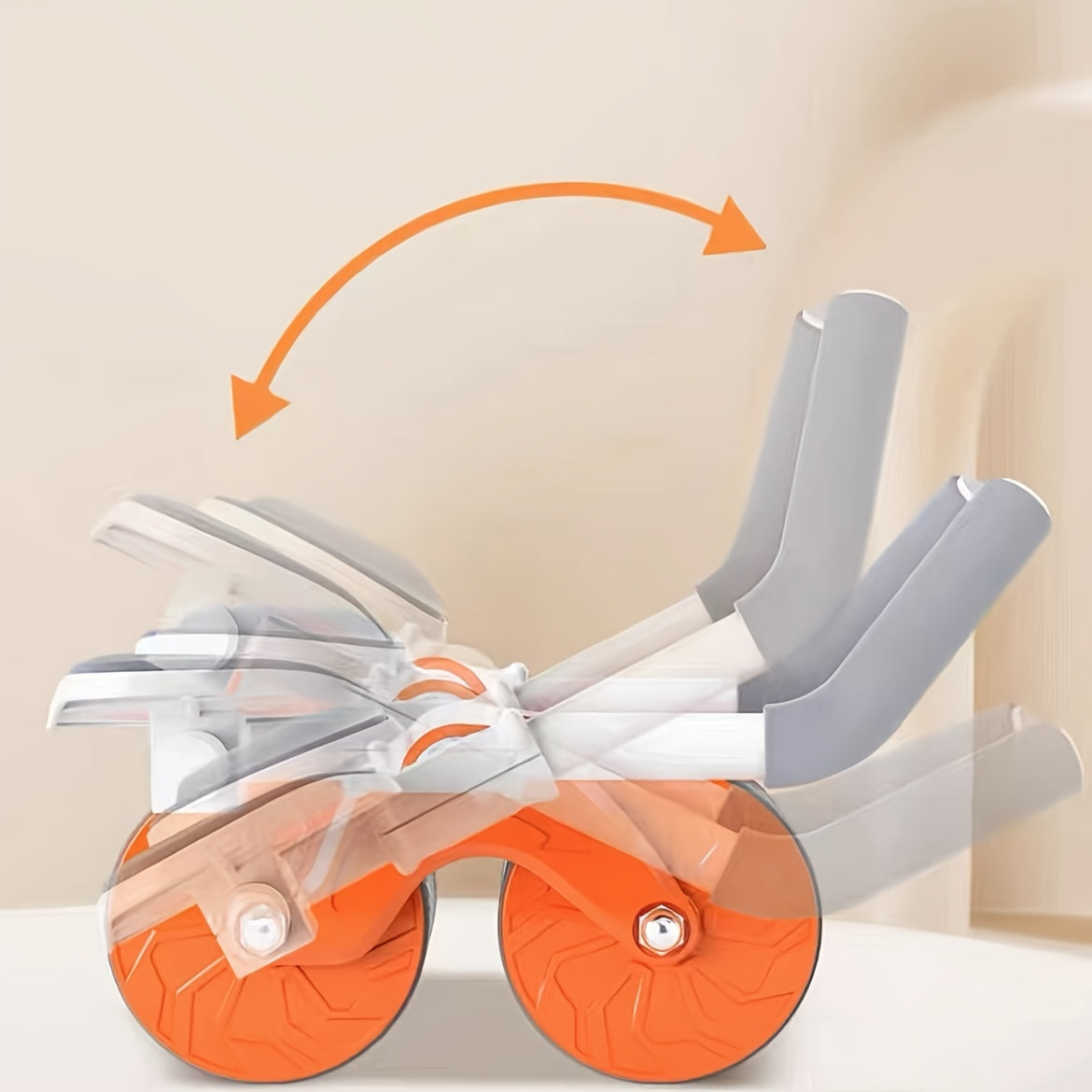 Orange Abdominal Wheel with Elbow Support Pads - Core Training Exercise