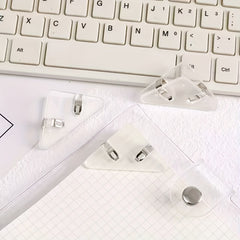 Acrylic Triangle Clip Set - Anti Roll Corner Clip for Office Documents