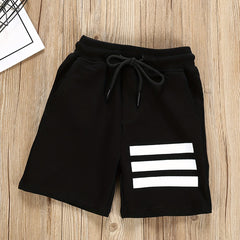 Boys Stripes Shorts Drawstring Waist Comfortable Breathable Summer Kids Clothes