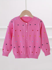 Toddler Girls Button Down Knit Cardigan Sweater