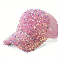Sequin Mesh Stitching Cap Sun Protection for Kids