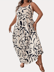  Graffiti Print Maxi Cami Dress