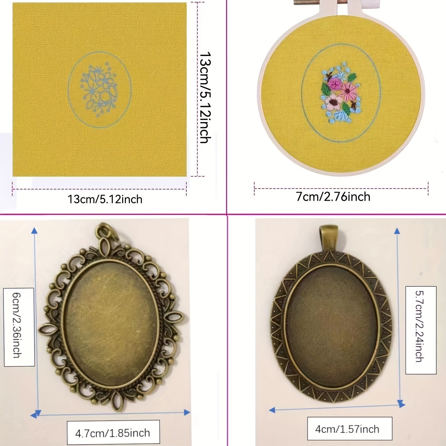 3D Embroidery Necklace Flowers Pattern DIY Cross Stitch Crafts