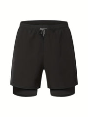HOPLYNN Men's Running Shorts with Zipper Pocket Gym Workout