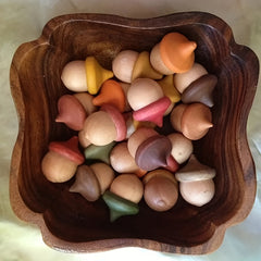 20pcs Wooden Acorns & Bowls for Crafts DIY Painting Christmas