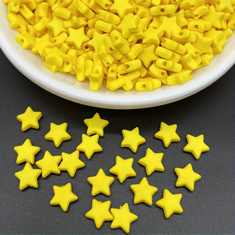 100pcs 9mm Star Shape Acrylic Spacer Beads Jewelry Making DIY