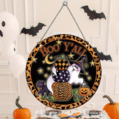 Halloween Window Decoration Ghost Pumpkin Night Party Background