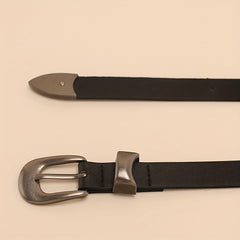 Vintage Oval Buckle PU Belt Hip Hop Women Men