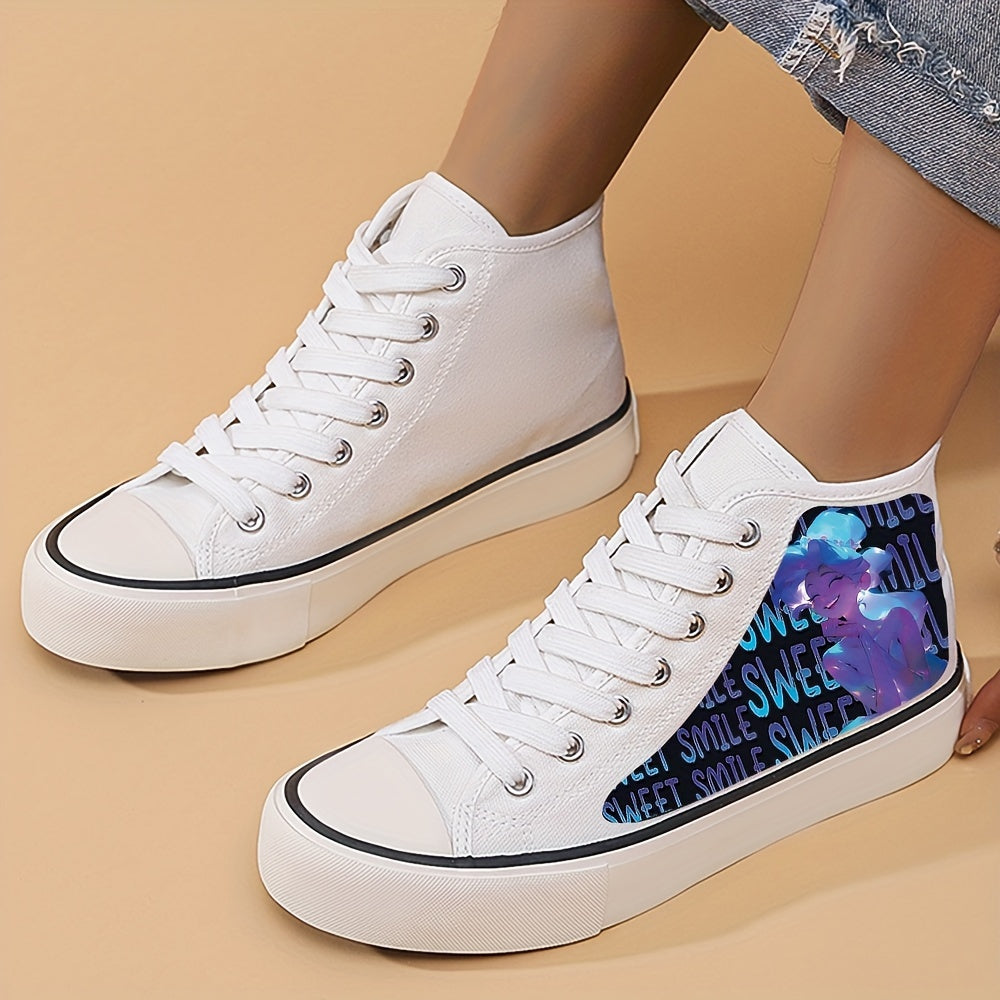 Cyberpunk Anime Girl Lightweight Canvas Sneakers