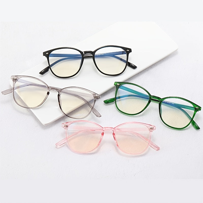 Multicolor Women's Round Frame Glasses Light Blocking Spectacles