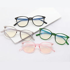 Multicolor Women's Round Frame Glasses Light Blocking Spectacles