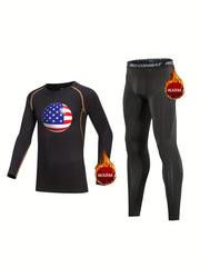 Kids US Flag Compression Fleece Set