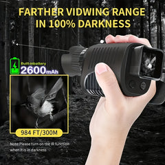 1080p Night Vision Monocular, 7-Speed Infrared, CMOS Star Sensor, Rechargeable