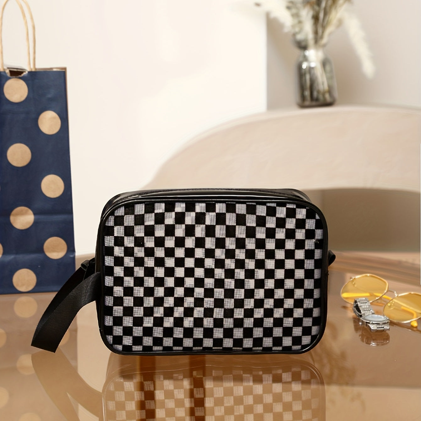 Portable Mesh Makeup Bag Cosmetic Organizer & Storage Bag