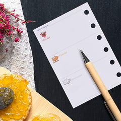 80pcs A6 Daily Planner Refills 6 Holes Colour Journal Inserts Cardstock