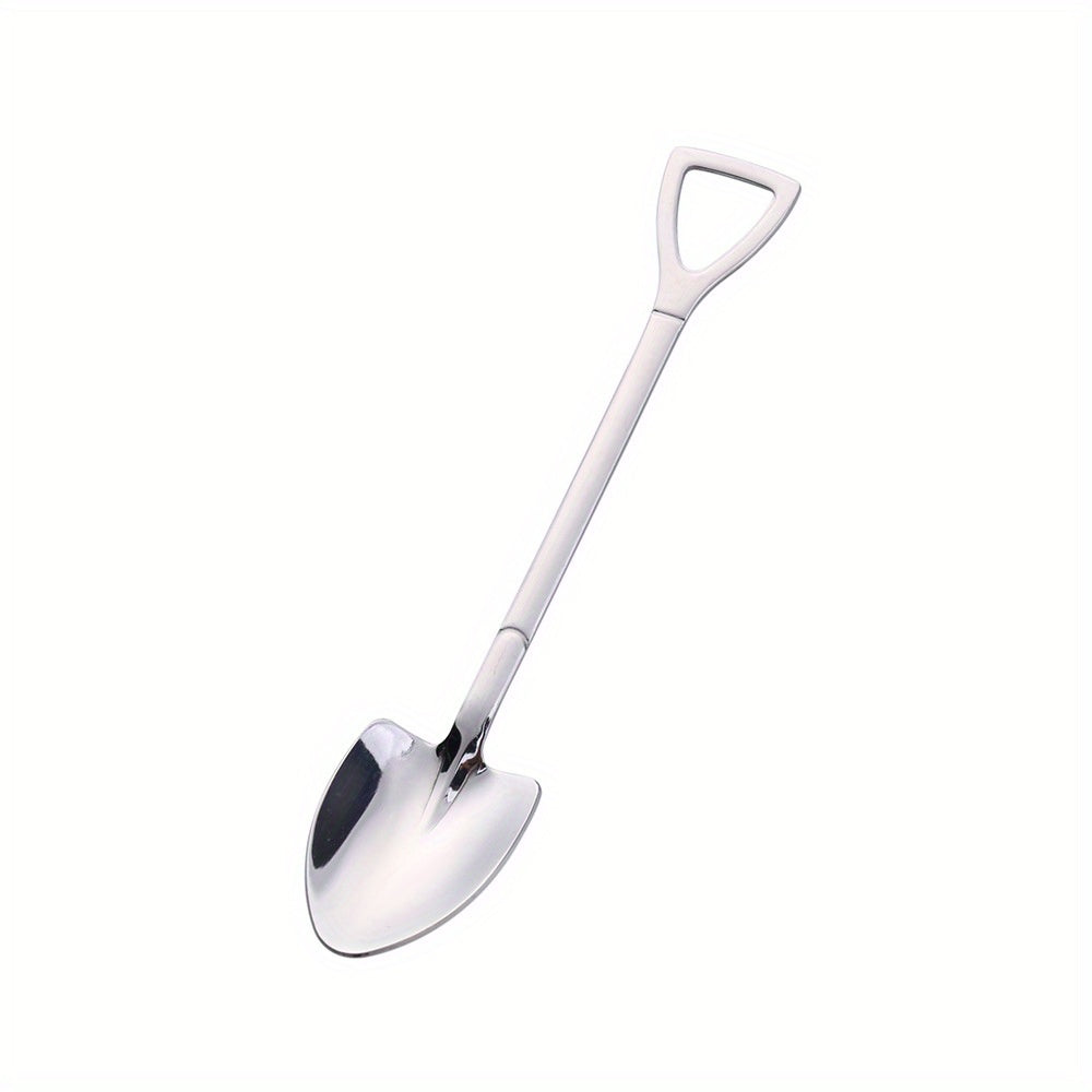 2pcs Stainless Steel Shovel Spoon Coffee Ice Cream Spoon Retro Square Spoon