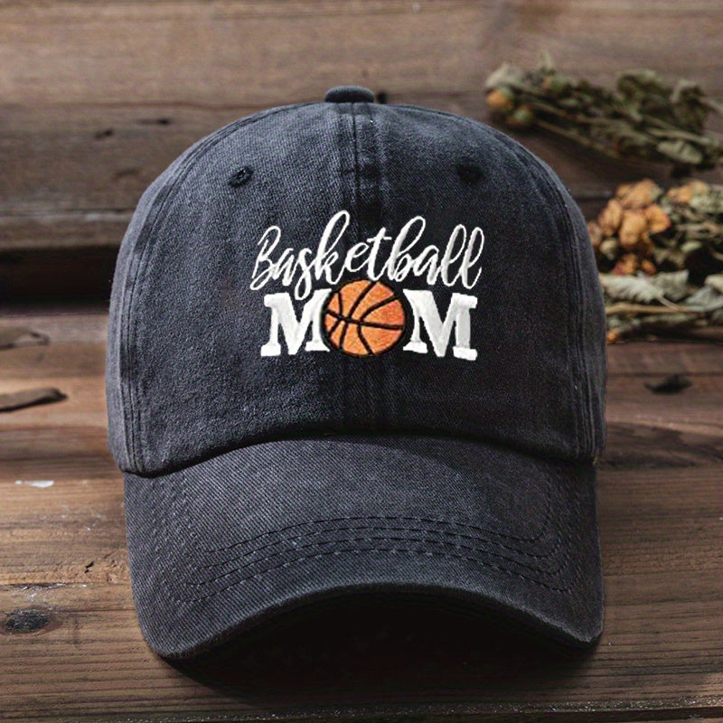 Basketball Mom Embroidered Baseball Cap Distressed Dad Hat