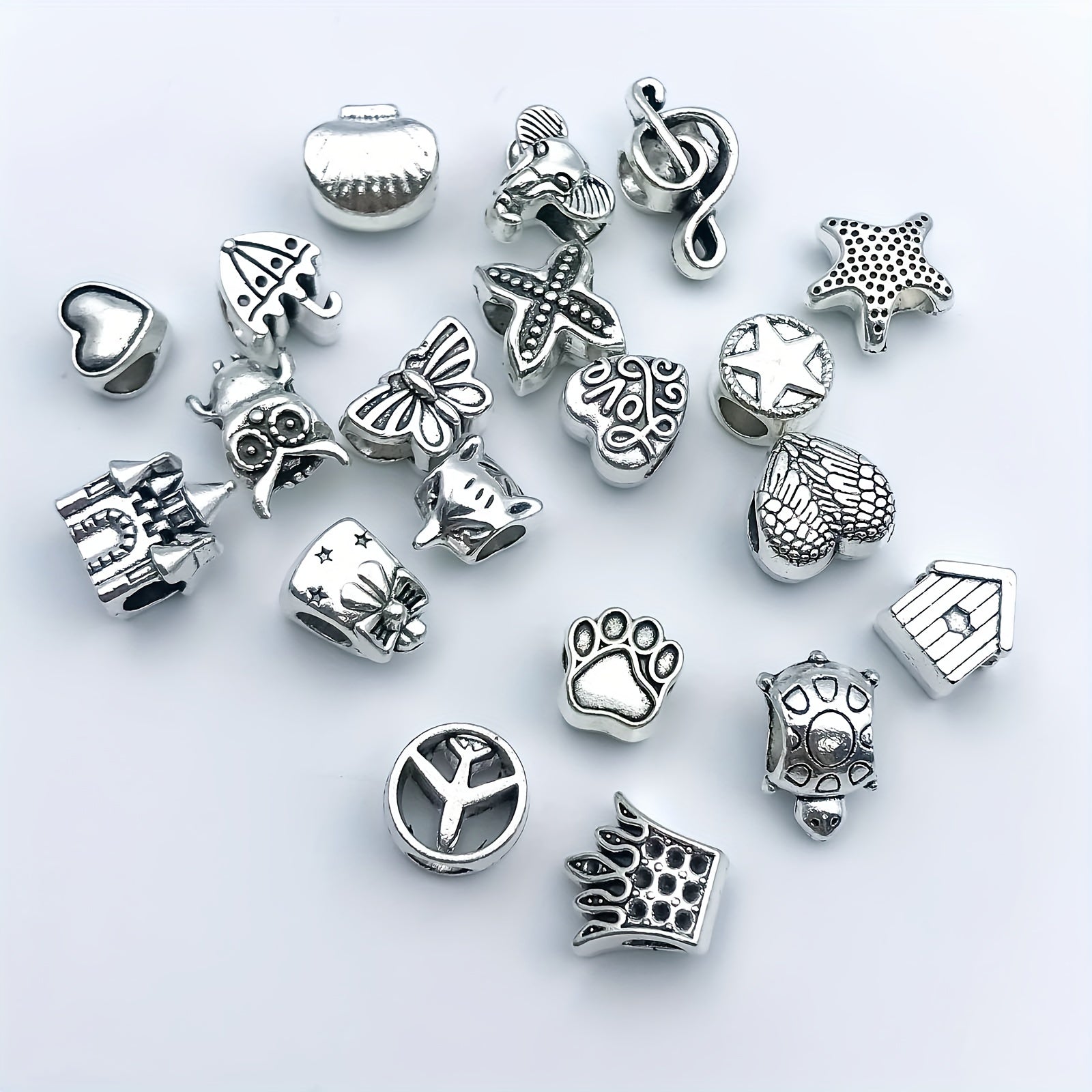 20pcs Mixed Metal Connectors Spacer Beads Tube Charms DIY Jewelry Making
