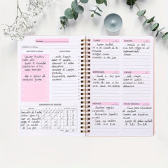 Spiral A5 Daily Weekly Planner Agenda - 52 Sheets