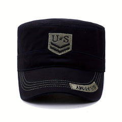 US Army Embroidered Flat Hat Camo Military Flat Cap