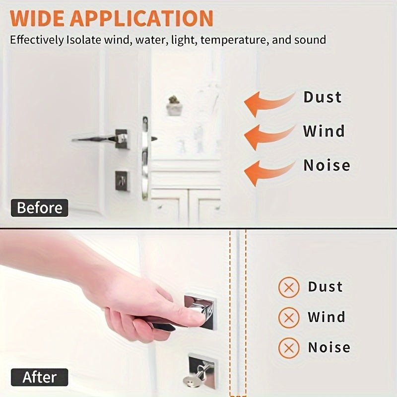 D-Shape Door Weather Stripping 10 Meter Self-Adhesive Backing Soundproofing Seal