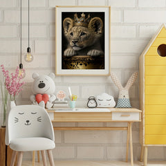 Baby Lion with Crown Wall Stickers Self-adhesive Waterproof Home Decor