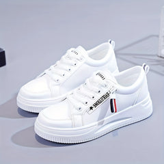Women's Platform Skate Shoes Lace Up Low Top Sneakers Round Toe Sports Shoes