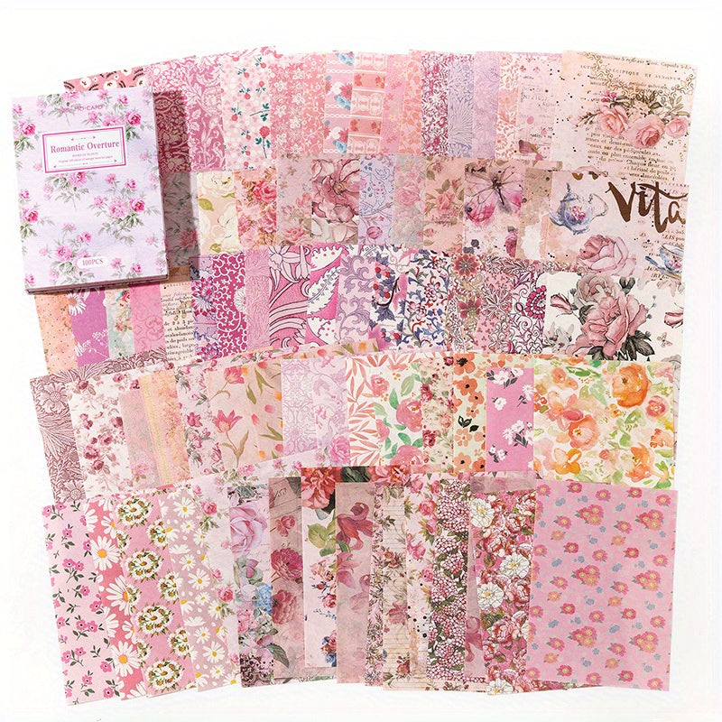 100pcs Plant Flower DIY Decorative Paper Crafting Collage Projects