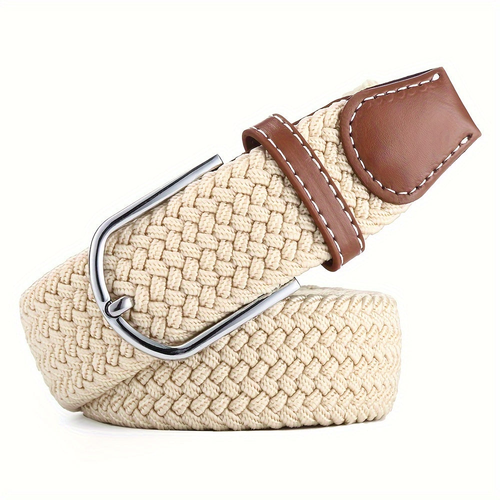 Men's Elastic Nylon Sport Braided Belt No Holes Waist Belt