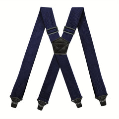 Big & Tall X-back Work Suspenders 4 Plastic Gripper Clips