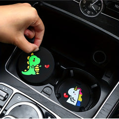 2 Piece Cartoon Water Coaster Car Cup Slot Mats