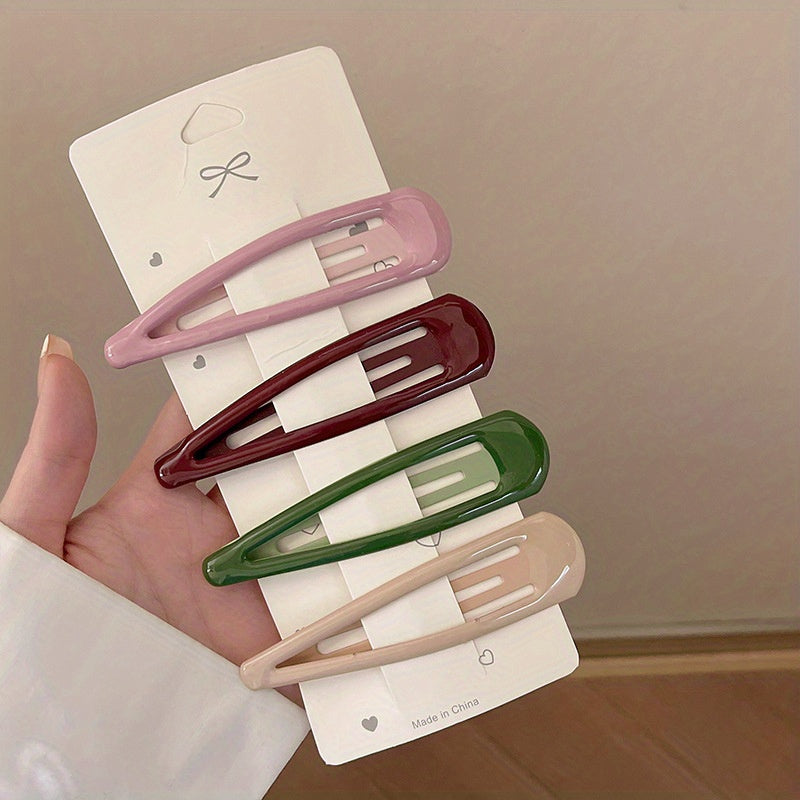 4pcs Large Glossy Snap Clip Hair Clip for Women Girls Baby