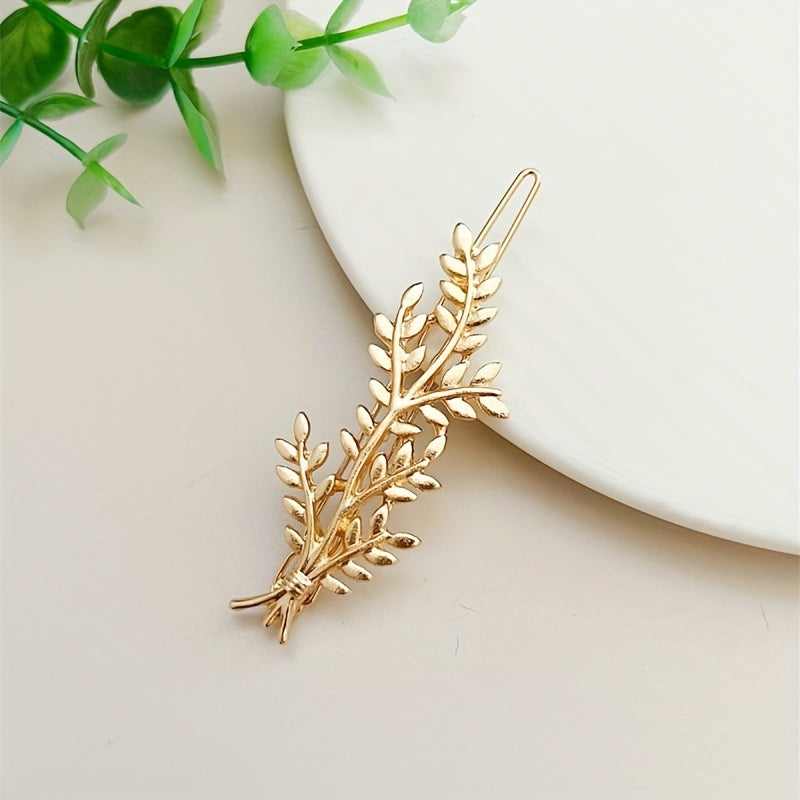 Girl's Wheat Ear Shape Hair Clip, Zinc Alloy Hair Accessories