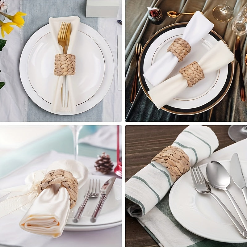 6pcs Woven Napkin Buckle Boho Holder for Wedding Thanksgiving