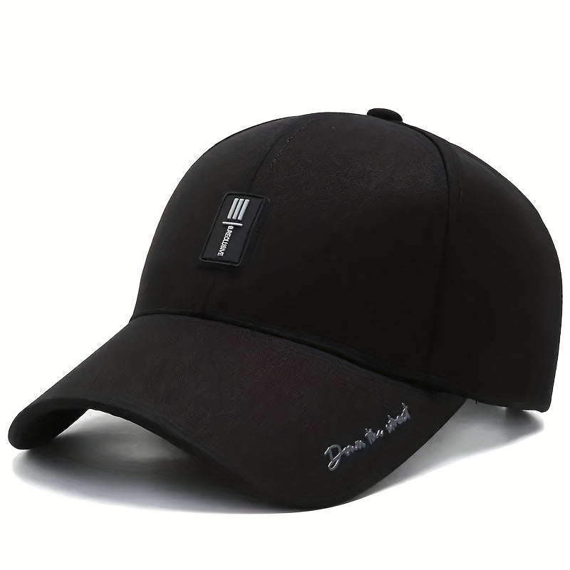 Men's Baseball Cap with Leather Labels