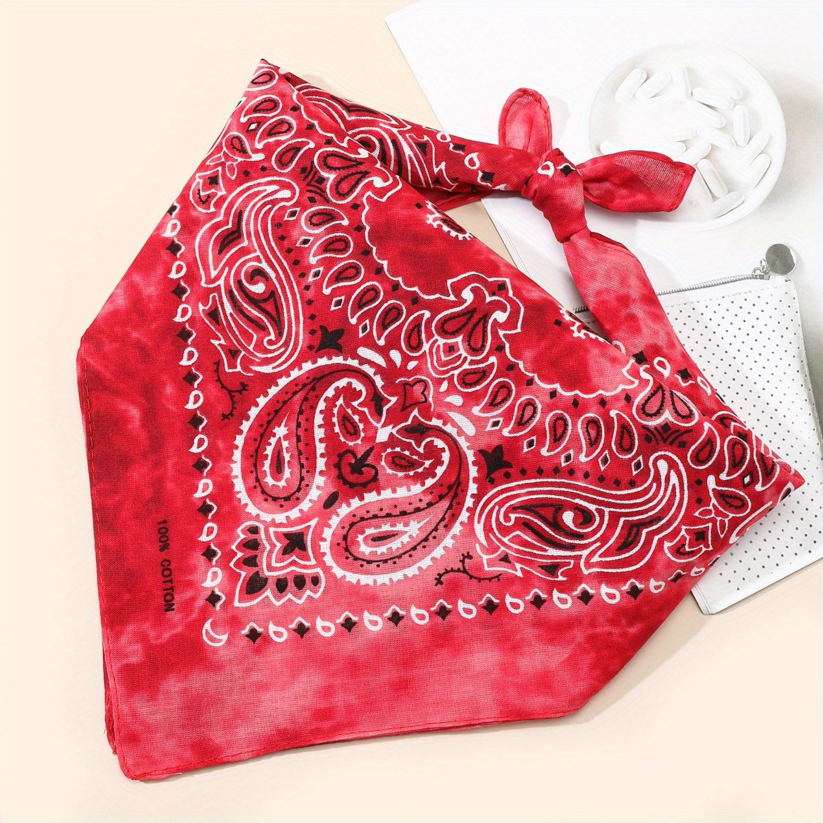 1pc 54 Paisley Print Bandana Tie Dye Western Cowgirl Cowboy Neckerchief