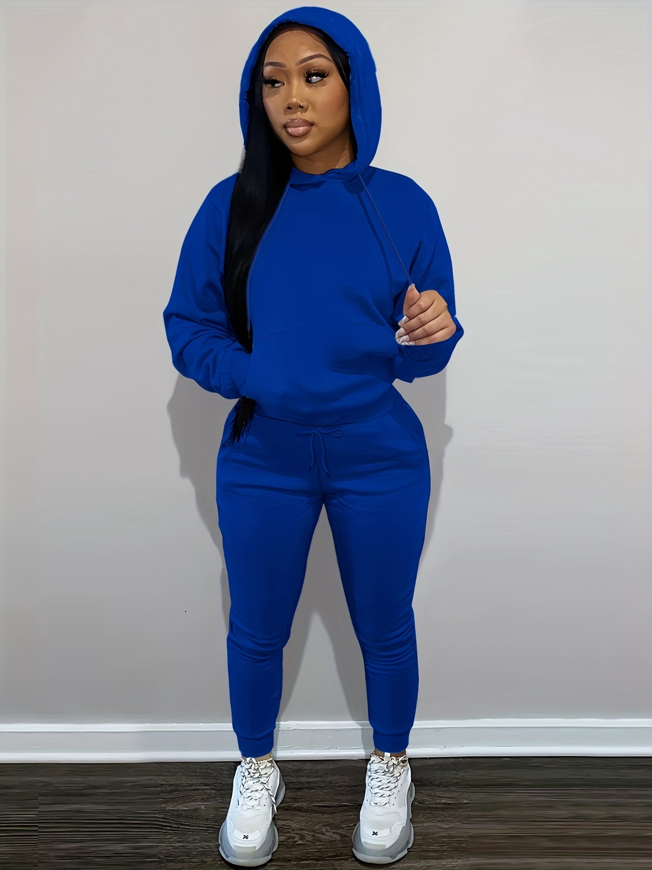 Casual Drawstring Pantsuits Two piece Set