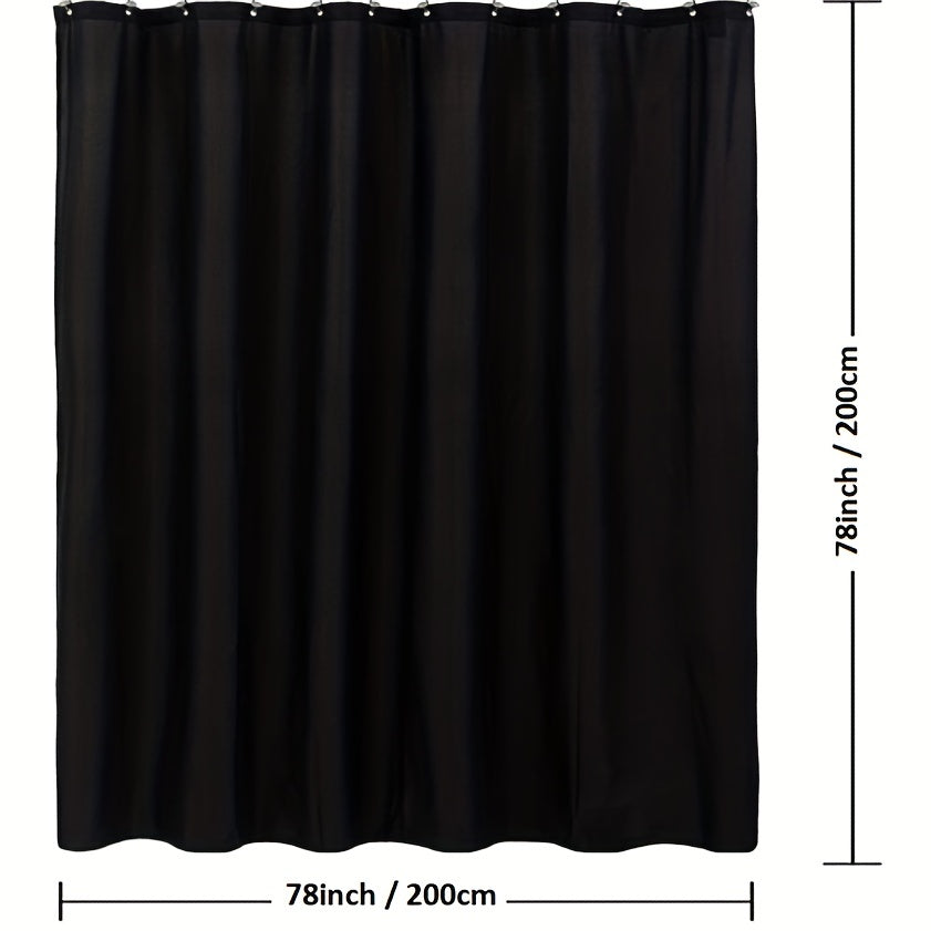 Waterproof Shower Curtain with Plastic Hooks Machine Washable