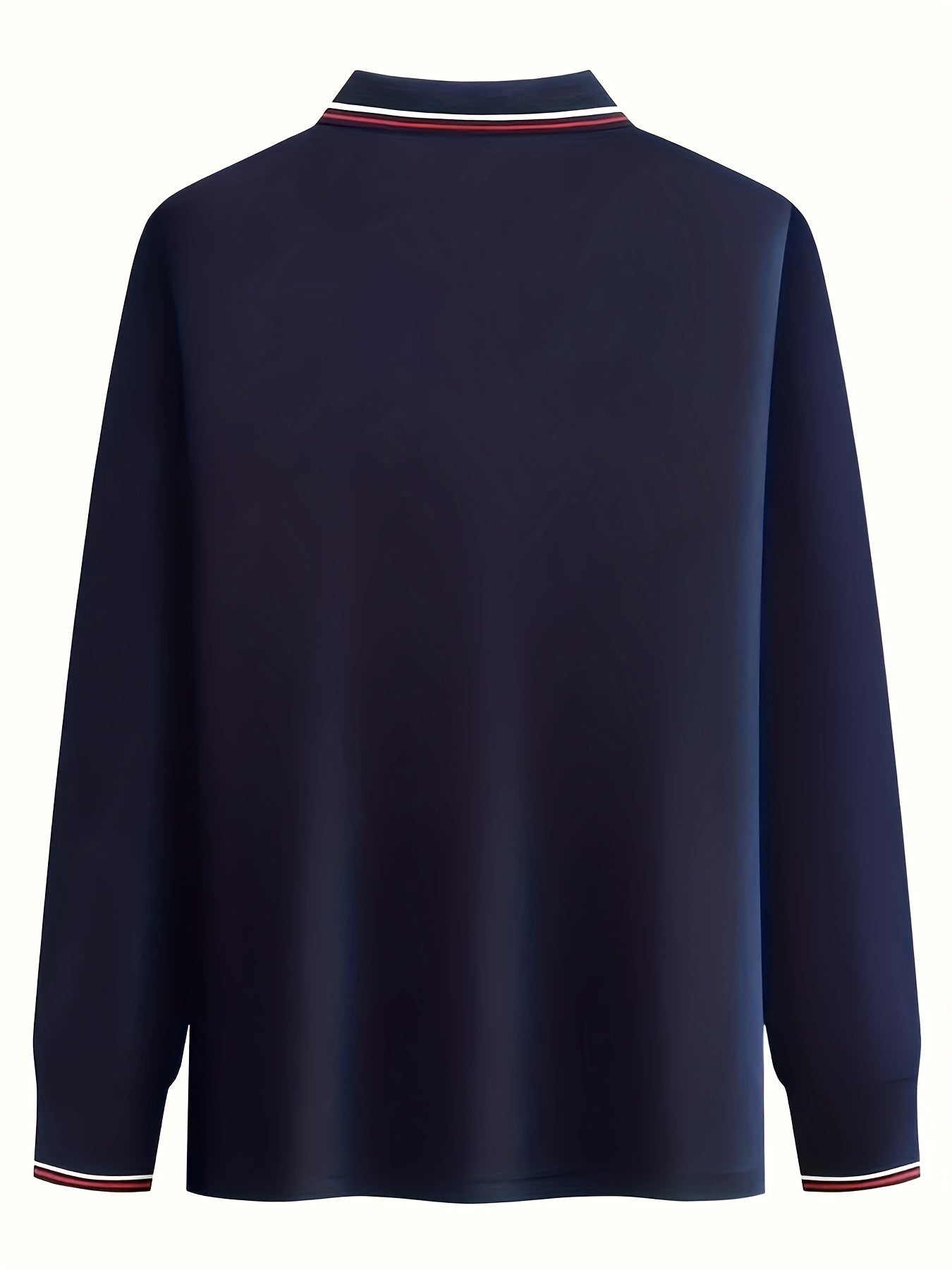 Wings Chest Pattern Men's Long Sleeve Polo Shirt