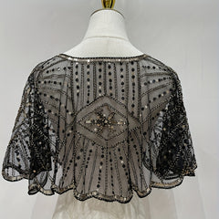 1920s Sequin Embroidered Shawl Wrap Cape for Women Evening Party