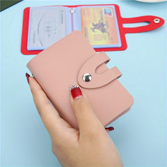 PU Leather Card Holder with 24 Card Slots - Double Sided Insert Card