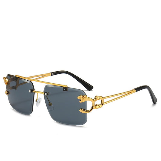 Square Rimless Sunglasses Metal Frameless Y2K Glasses
